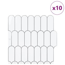 vidaXL Dekoratīvās uzlīmes 10 pcs Balta pelēka 30 x 30 x 0,8 cm