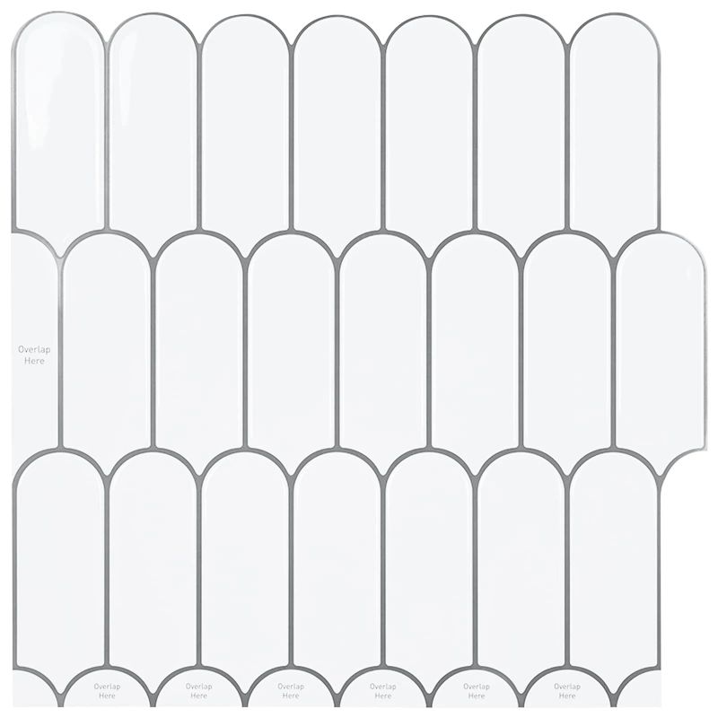 vidaXL Dekoratīvās uzlīmes 10 pcs Balta pelēka 30 x 30 x 0,8 cm