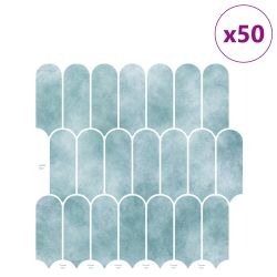 vidaXL Dekoratīvās uzlīmes 50 pcs Zaļa 30 x 30 x 0,8 cm