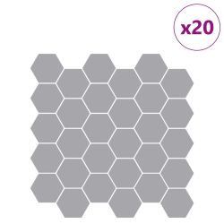 vidaXL Sešstūra flīze 20 pcs Pelēka 30 x 30 cm Poliuretāns un PET