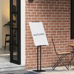 vidaXL Izstāžu stendi Melna 26,5 x 26,5 x 127 cm Tērauds