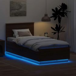 vidaXL Gultas rāmis Brūns ozols 70 x 190 cm Inženierijas koks