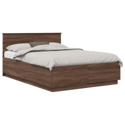 vidaXL Gultas rāmis Brūns ozols 150 x 200 cm Inženierijas koks