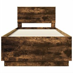 vidaXL Gultas rāmis Dūmaka ozols 90 x 190 cm Inženierijas koks