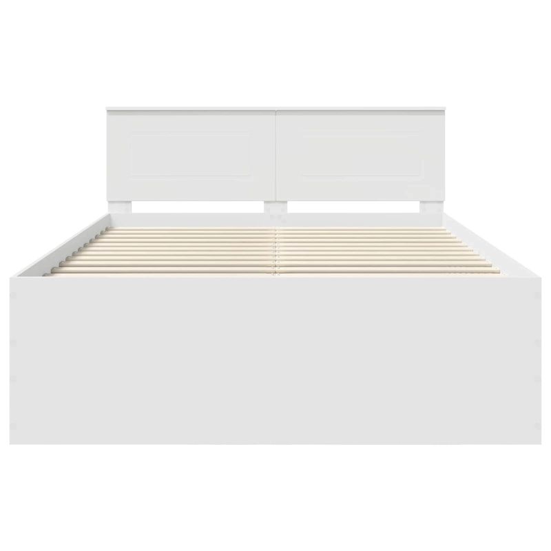 vidaXL Gultas rāmis Balts 160 x 200 cm Inženierijas koks