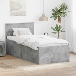 vidaXL Gultas rāmis Betona pelēks 120 x 200 cm Inženierijas koks