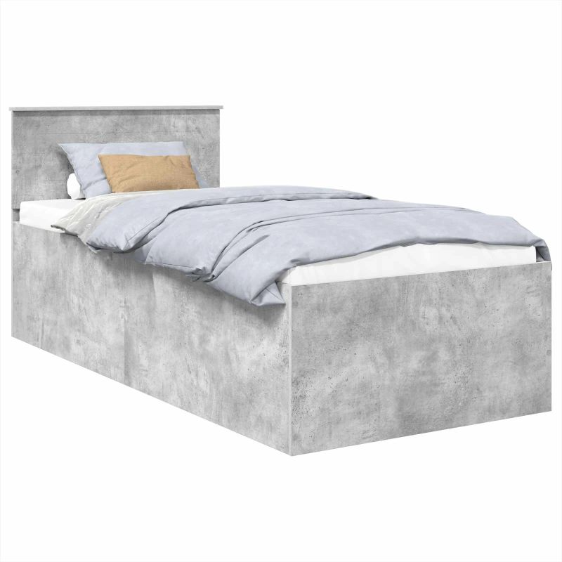 vidaXL Gultas rāmis Betona pelēks 120 x 200 cm Inženierijas koks