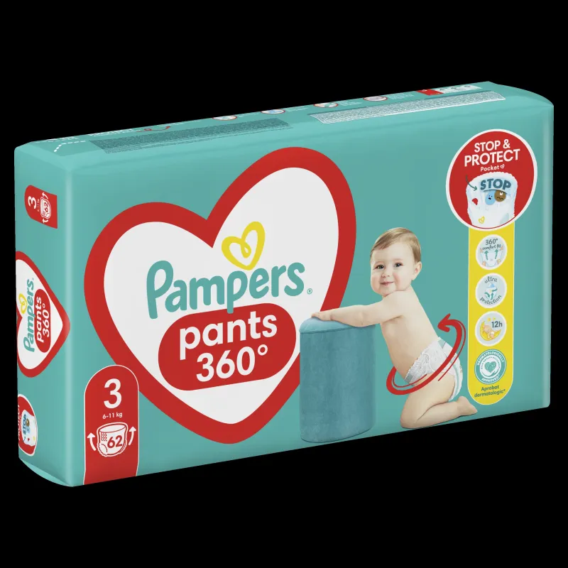 Pampers Pants Biksītes, Izmērs 3, 62 Autiņbiksītes, 6-11 kg