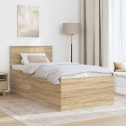 vidaXL Gultas rāmis Sonoma ozols 75 x 190 cm Inženierijas koks