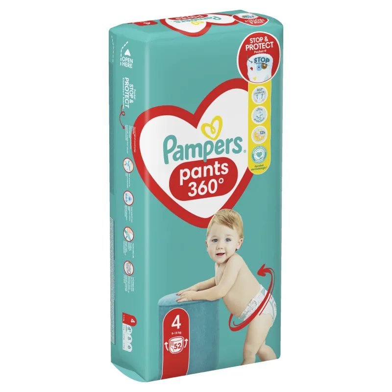Pampers Pants Biksītes, Izmērs 4, 52 Autiņbiksītes, 9-15 kg