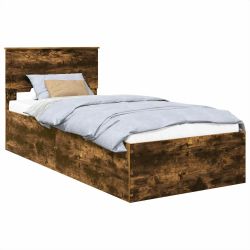 vidaXL Gultas rāmis Dūmaka ozols 120 x 200 cm Inženierijas koks