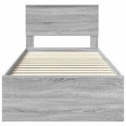 vidaXL Gultas rāmis Pelēks Sonoma 90 x 190 cm Inženierijas koks