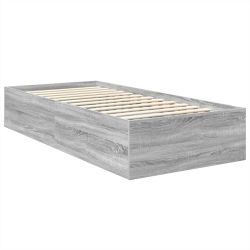 vidaXL Gultas rāmis Pelēks Sonoma 75 x 190 cm Inženierijas koks