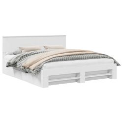 vidaXL Gultas rāmis Balts 180 x 200 cm Inženierijas koks