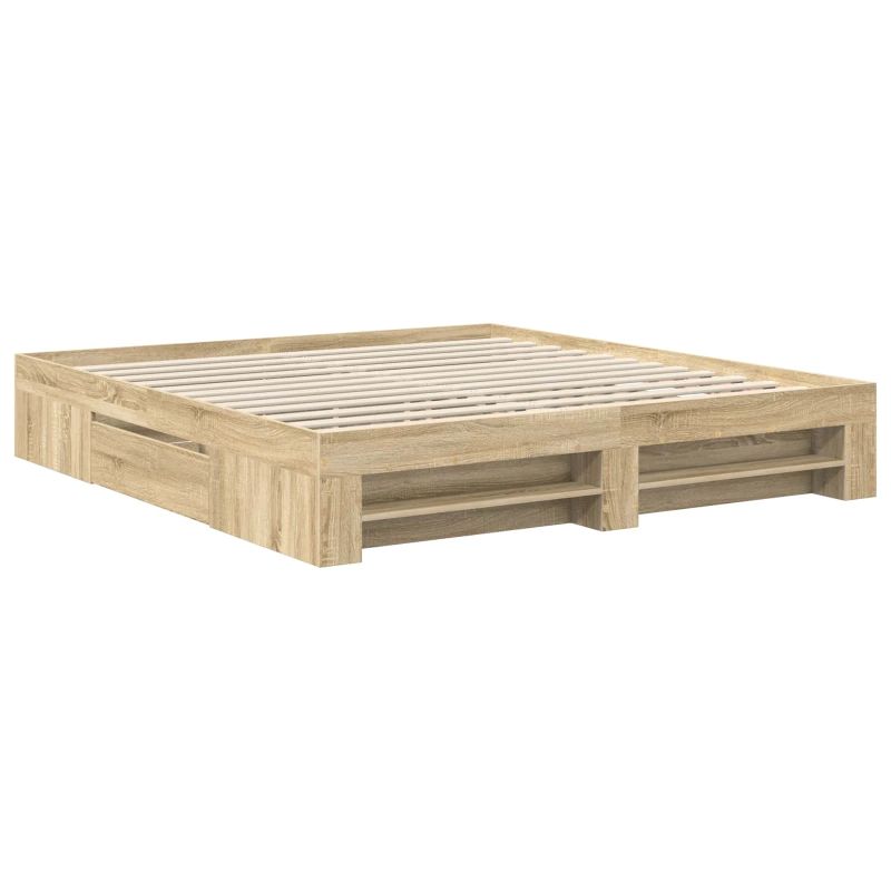 vidaXL Gultas rāmis Sonoma ozols 180 x 200 cm Inženierijas koks