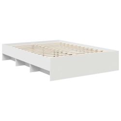 vidaXL Gultas rāmis Balts 140 x 200 cm Inženierijas koks