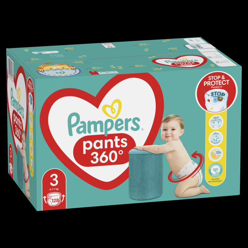 Pampers Pants, Izmērs 3, 128 Autiņbiksītes, 6-11 kg