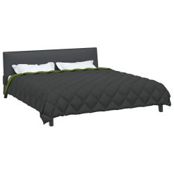 vidaXL Ziemas gultas sega Zaļš un antracīts 220 x 200 cm Mikrošķiedra