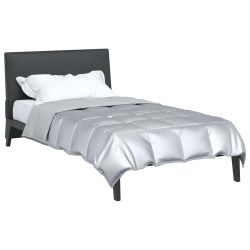 vidaXL Vasaras segas Sudraba 200 x 140 cm Satīns un mikrošķiedra