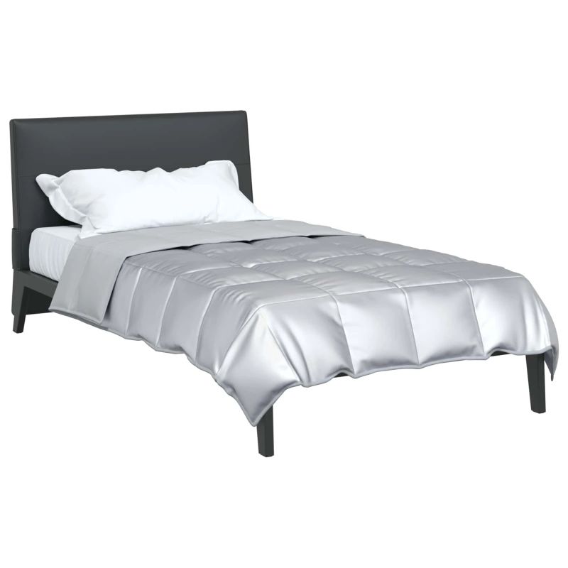 vidaXL Vasaras segas Sudraba 200 x 155 cm Satīns un mikrošķiedra