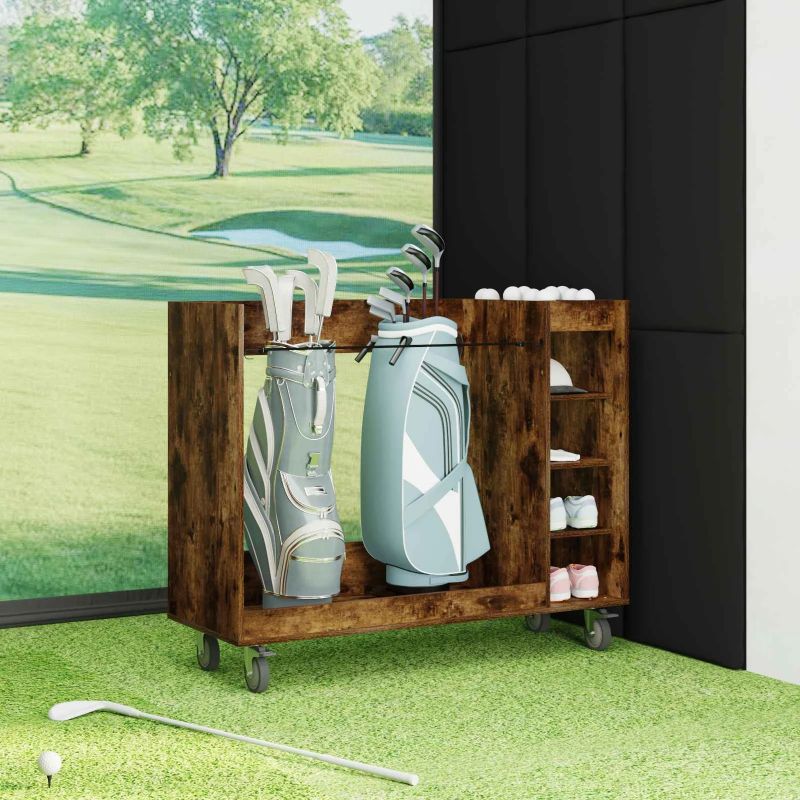 vidaXL Golfu skapis ar riteni Dūmaka ozols 120 x 45 x 98 cm