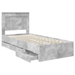 vidaXL Gultas rāmis Betona pelēks 100 x 200 cm Inženieru koks