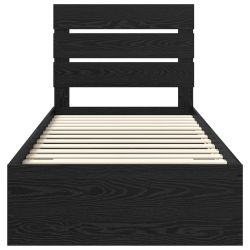 vidaXL Gultas rāmis Melns ozolkoks 90 x 190 cm Inženierijas koks