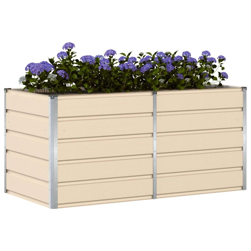 vidaXL Puķu kaste Krēms 160 x 80 x 75 cm Tērauds