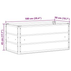 vidaXL Puķu kaste Krēms 100 x 50 x 45 cm Cinkots tērauds