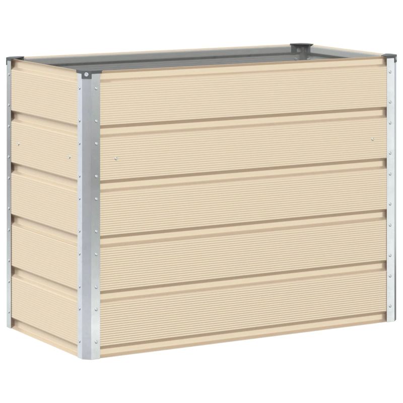 vidaXL Puķu kaste Krēms 480 x 50 x 45 cm Cinkots tērauds