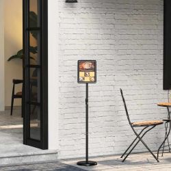 vidaXL Izstāžu stendi Melna 25 x 25 x 125 cm Alumīnijs