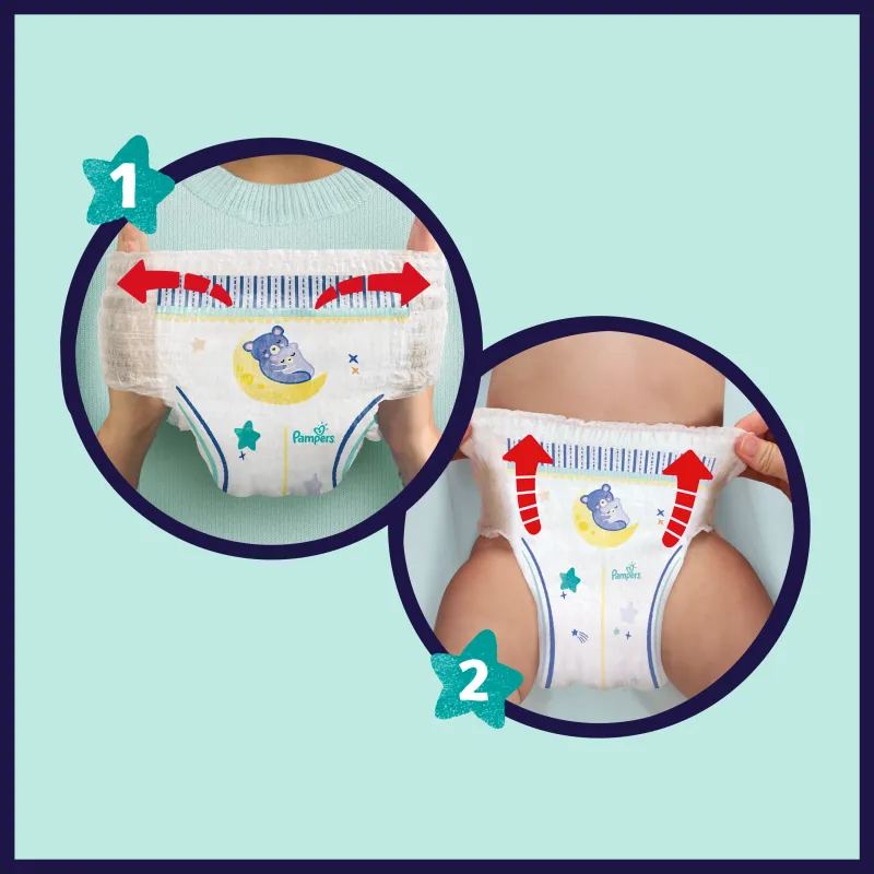Pampers Night Biksītes, 4. Izmērs, 100 Biksītes, 9kg-15kg