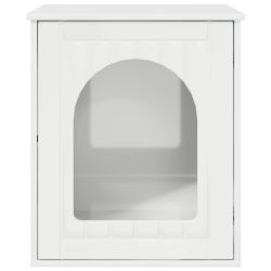 vidaXL Kaķu māja Spīdīga Balta 53 x 52 x 62 cm Inženierijas koks