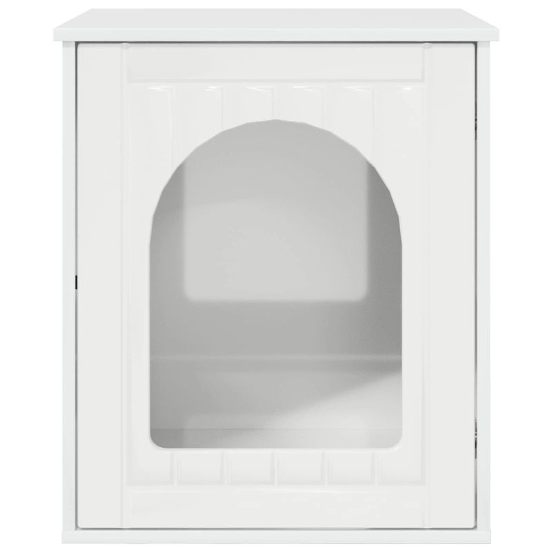 vidaXL Kaķu māja Spīdīga Balta 53 x 52 x 62 cm Inženierijas koks