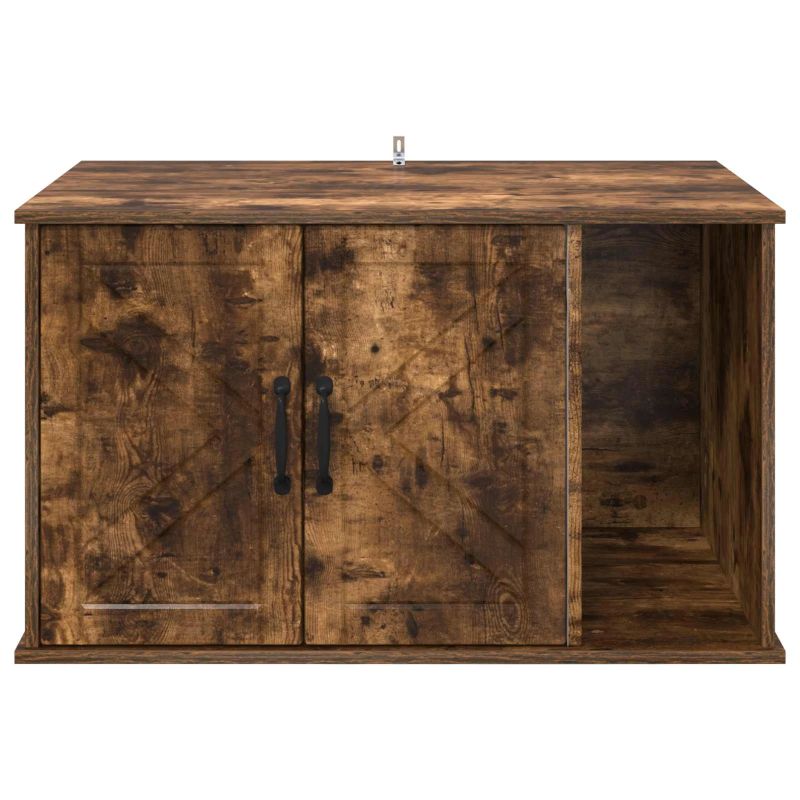 vidaXL Kaķu māja Dūmaka ozols 85 x 55 x 50 cm Inženierijas koks