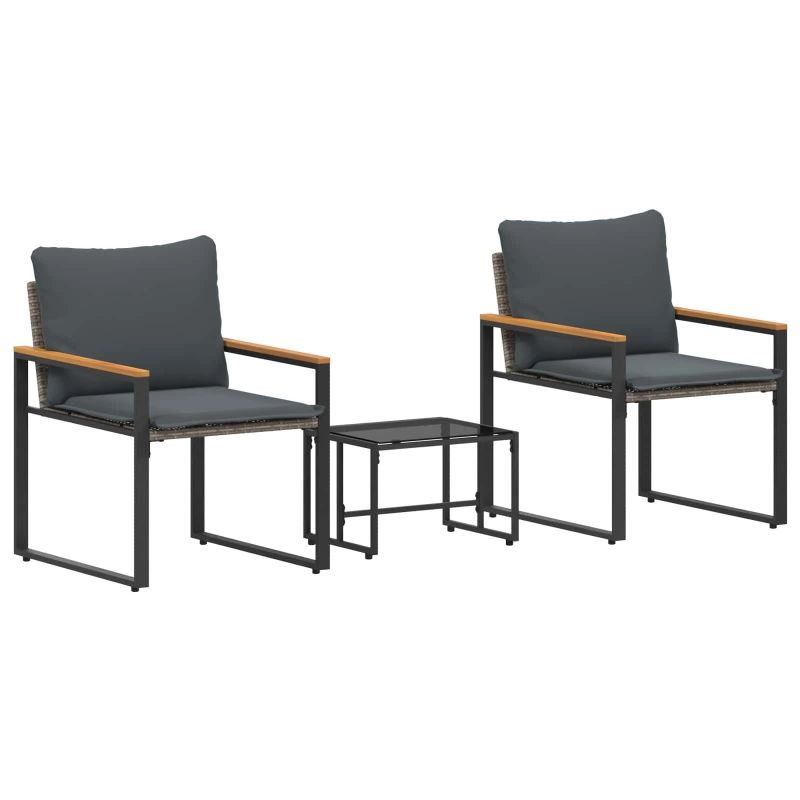 vidaXL Mēbeļu komplekti 3 pcs Pelēks un tumši pelēks Rotangpalma