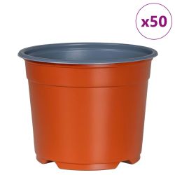 vidaXL Ziedu pods 50 pcs Keramika DIA 15 x 12.5 cm Plastmasa