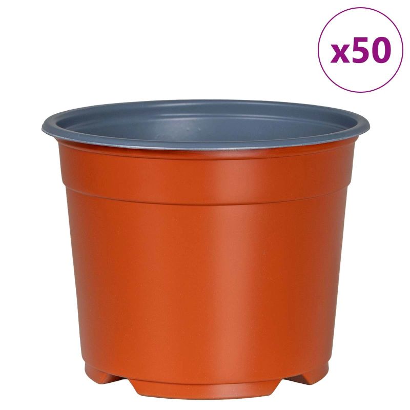 vidaXL Ziedu pods 50 pcs Keramika DIA 15 x 12.5 cm Plastmasa