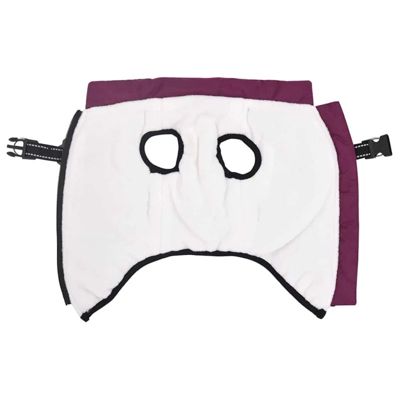 vidaXL Suņu mētelis ar jostas Violeta 2XL Fleece un Poliesters