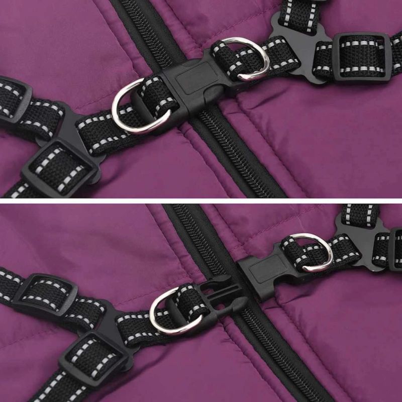 vidaXL Suņu mētelis ar jostas Violeta 3XL Fleece un Poliesters