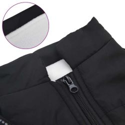 vidaXL Suņu mētelis ar jostas Melna 2XL Fleece un Poliesters