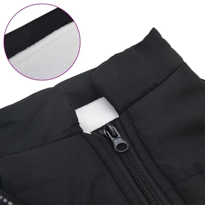 vidaXL Suņu mētelis ar jostas Melna 2XL Fleece un Poliesters