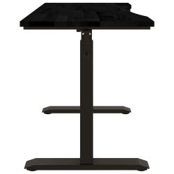 vidaXL Galds Melns un Tumši Brūns 120 x 60 cm Cietā ozola koks