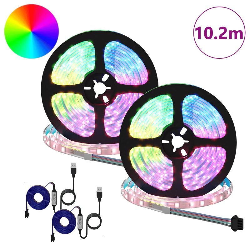 vidaXL LED stripa 4 pcs Melna un caurredzama 510 x 0,8 x 0,3 cm