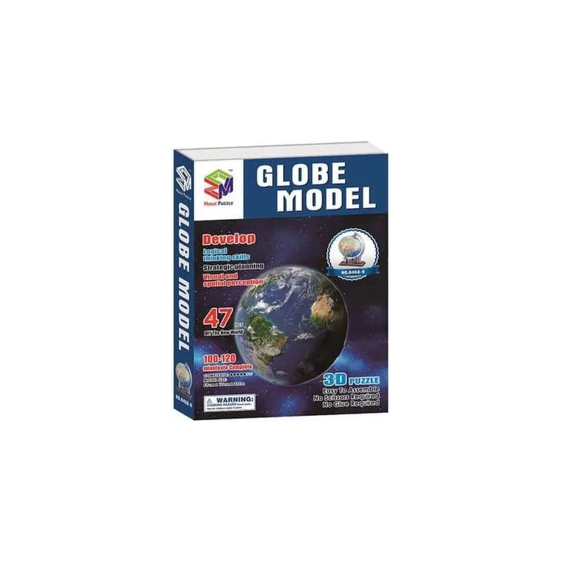 3D dėlionė Magic Puzzle Globe Model 525084676, 69 cm x 32 cm, 49 vnt., įvairių spalvų