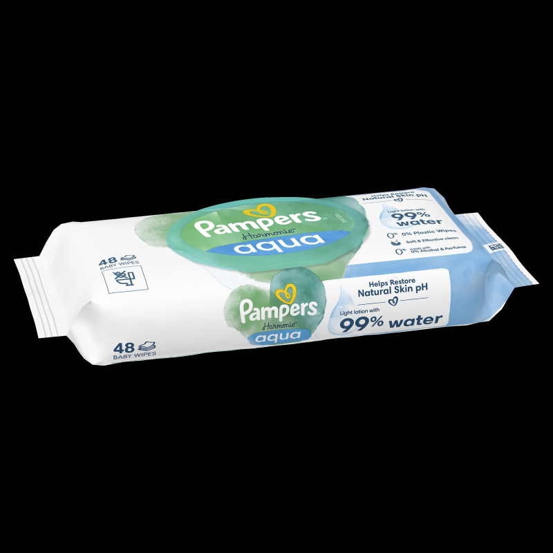 Pampers Harmonie Aqua Mitrās Salvetes Mazuļiem, 48 Mitrās Salvetes