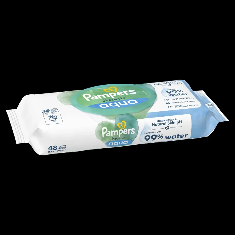Pampers Harmonie Aqua Mitrās Salvetes Mazuļiem, 48 Mitrās Salvetes