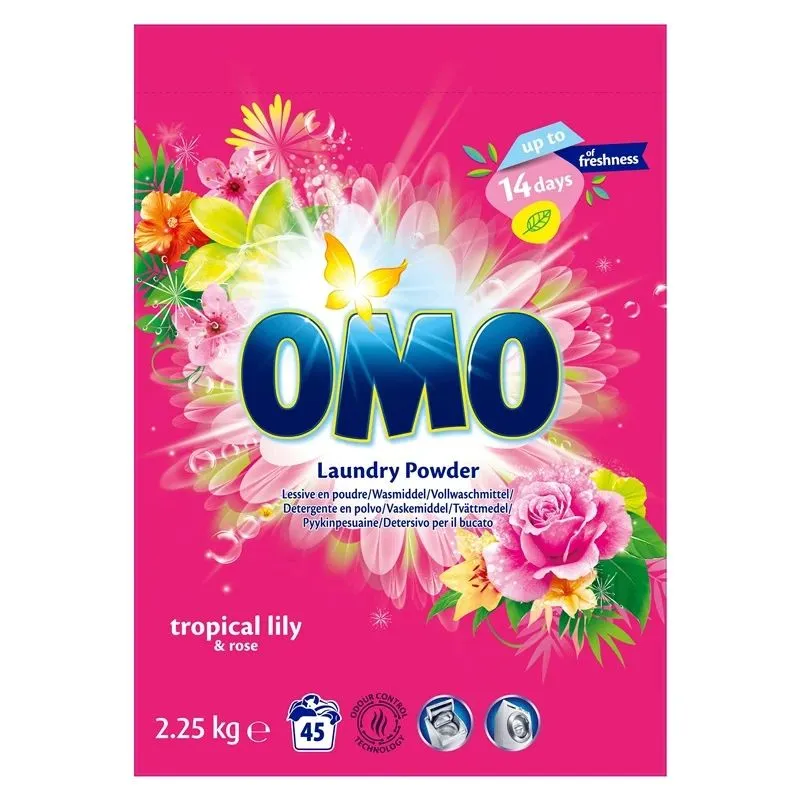 Veļas pulveris OMO TROPICAL LILY, 2.25 kg