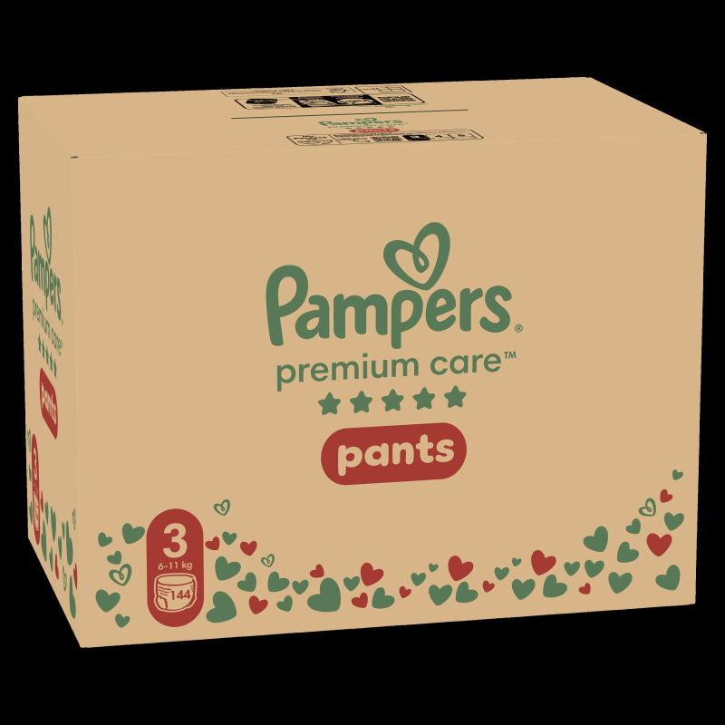 Pampers Premium Care Pants, Izmērs 3, 144 Biksītes, 6-11 kg