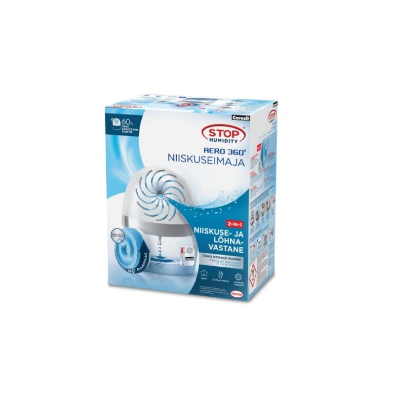 Mitrums. sliktu smaku Aero 360° balts savacejs. lidz 20 m²